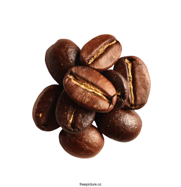 [Transparent Background PNG]Close Up View of Roasted Coffee Beans