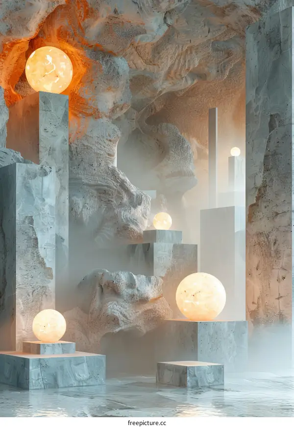 The interplay of light and shadow in a geometric world