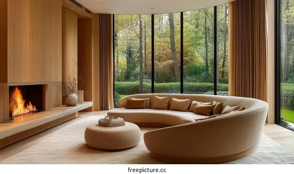 Modern Luxury Living Room with Panoramic Views