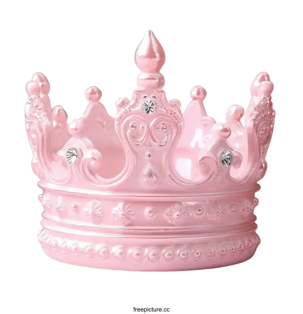 [Transparent Background PNG]Pink Decorative Crown Ornament