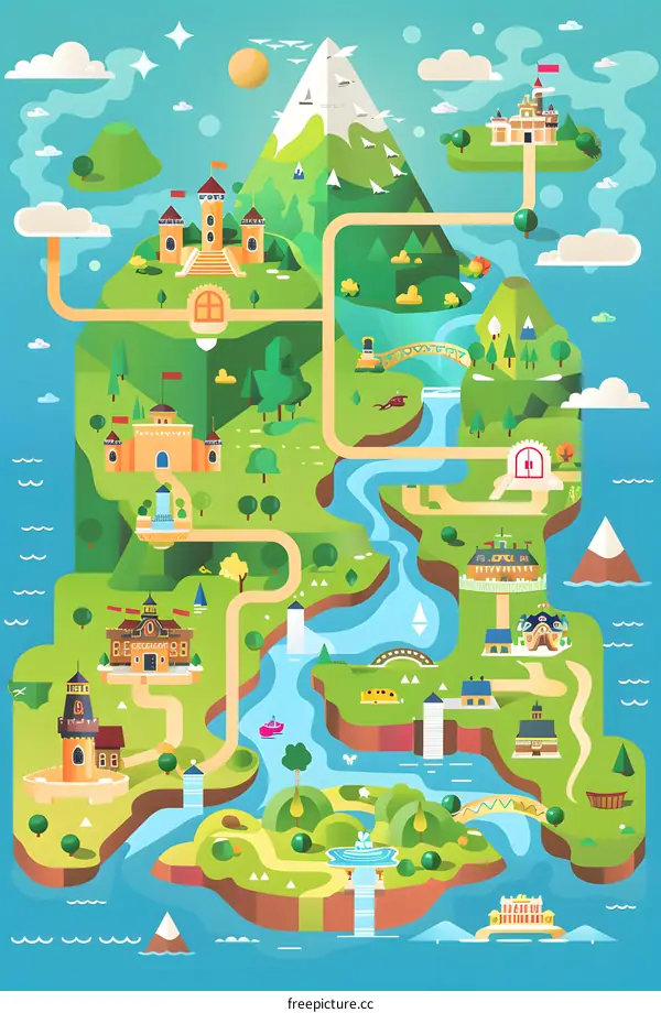 Fantasy Island Map With Castle