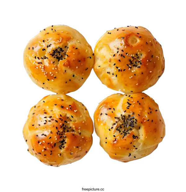 [Transparent Background PNG]Freshly Baked Sesame Seed Buns