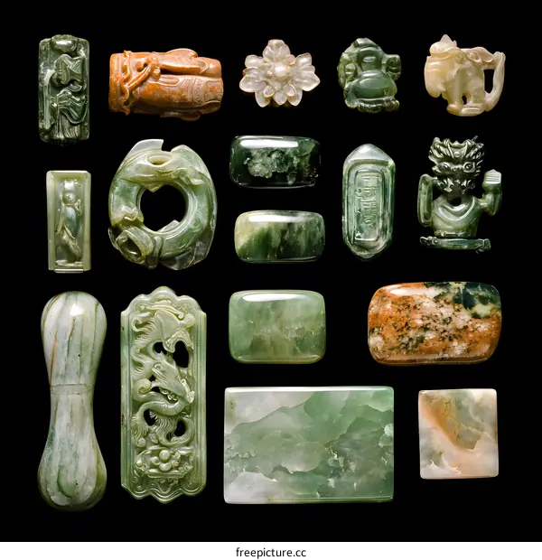 Collection of Antique Jade Carvings from China