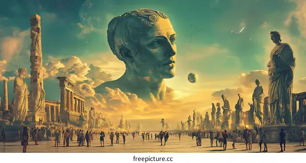 Surreal Art of Ancient Greek Statues and Ruins