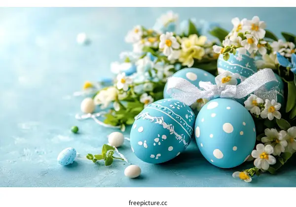 Easter Eggs and Flowers Decoration