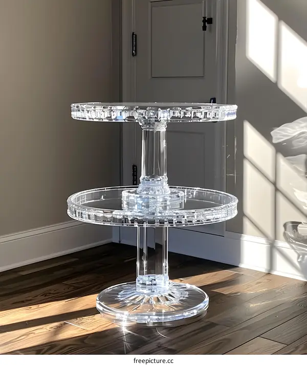 Clear Acrylic Two Tier Round Table