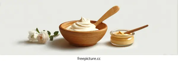 Creamy Skin Care Products and Flowers