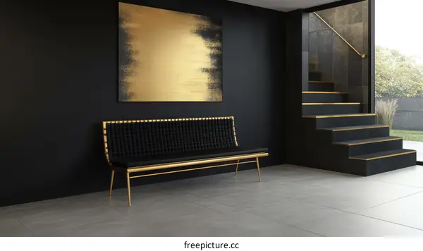Modern Interior Design with Gold Accents