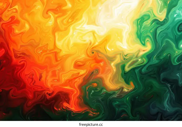 Vivid Swirling Colors in Abstract Painting