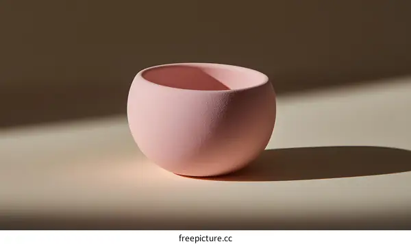 Pink Ceramic Bowl Minimalist Still Life