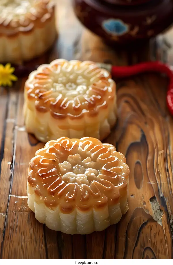 Closeup of Delicious Chinese Moon Cakes
