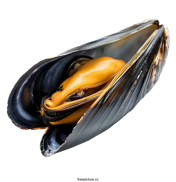 [Transparent Background PNG]Black Mussel Isolated On White Background