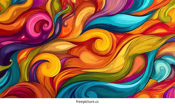 Abstract Colorful Swirling Design