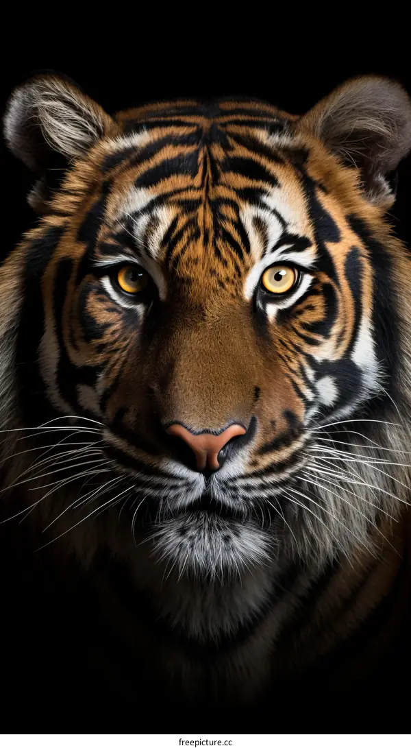 Close up portrait of a tiger