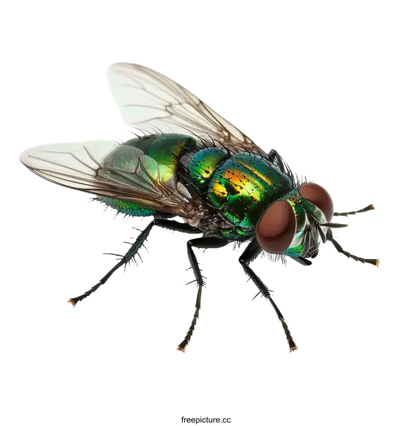 [Transparent Background PNG]Close-up Photograph of a Green Bottle Fly