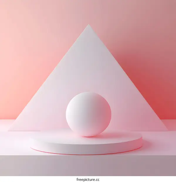 Minimalist Abstract Background with Sphere and Triangle