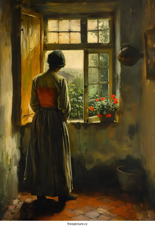 A Woman Standing by the Window