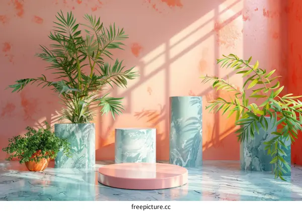 Stylish Modern Tropical Plant Display Design