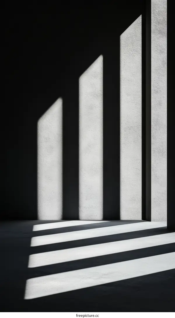 Abstract Interior Design with Sunlight Shadows