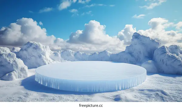 Winter Wonderland Ice Platform Scene