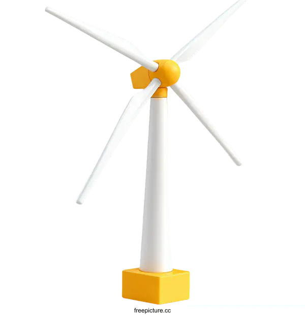 [Transparent Background PNG]Colorful Cartoon Wind Turbine Model