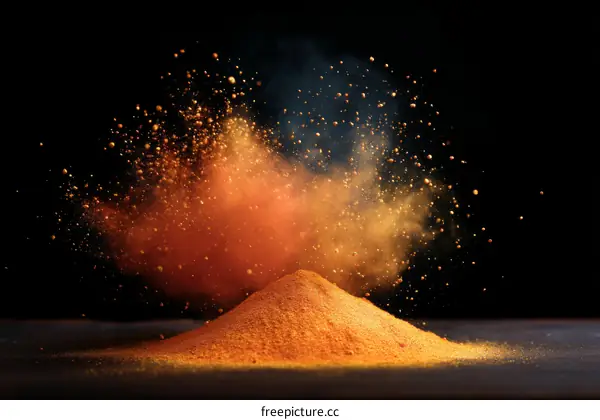 Colorful Powder Explosion on Black Background