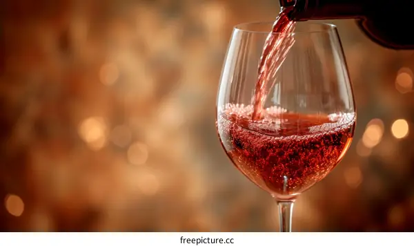 Close-up of red wine being poured into a glass