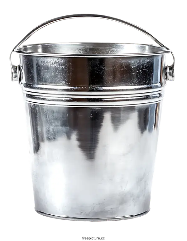 [Transparent Background PNG]Stainless Steel Bucket with Handle