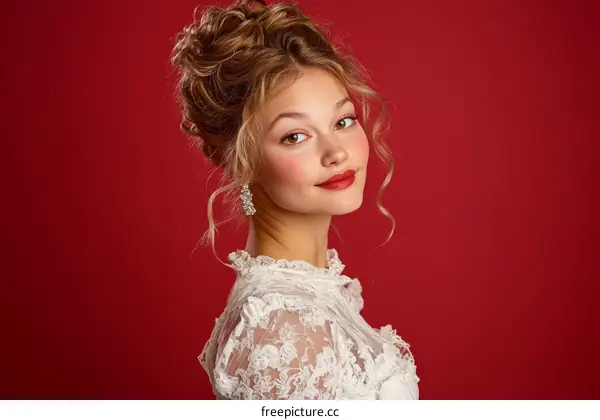 Elegant Woman in Vintage Style Portrait