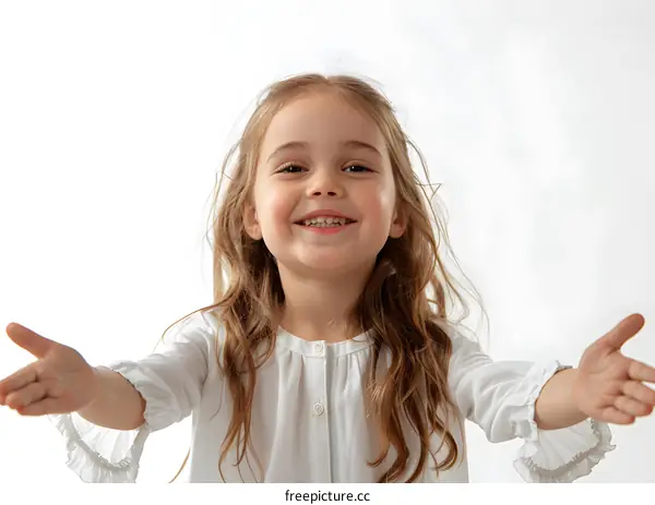 Smiling Girl with Open Arms