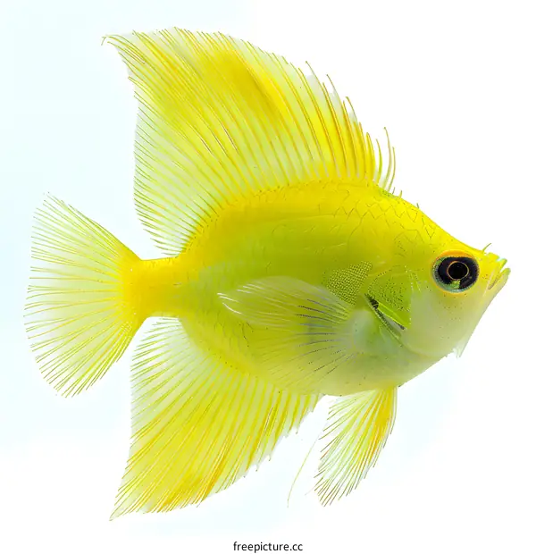 Yellow Fish on White Background