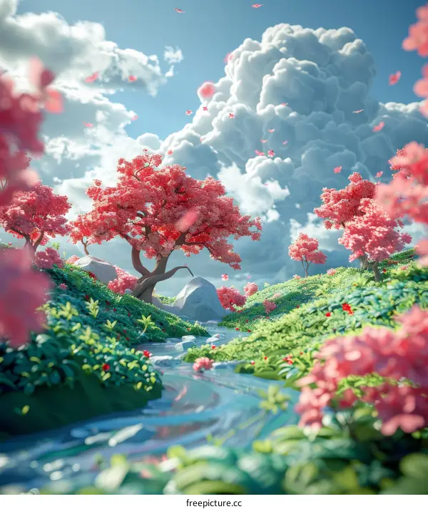 A Beautiful Springtime Fantasy Landscape