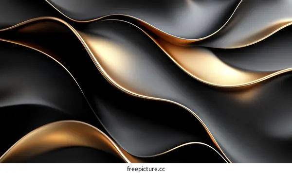 Abstract Black and Gold Wave Design