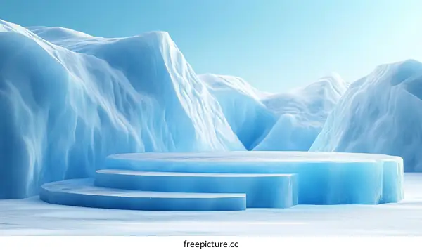Ice Blue Glacial Stage Design