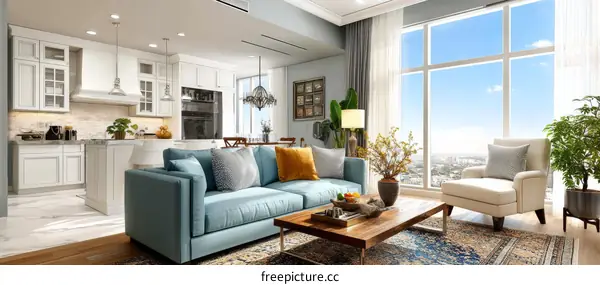 Modern Open Concept Living Area Interior Design