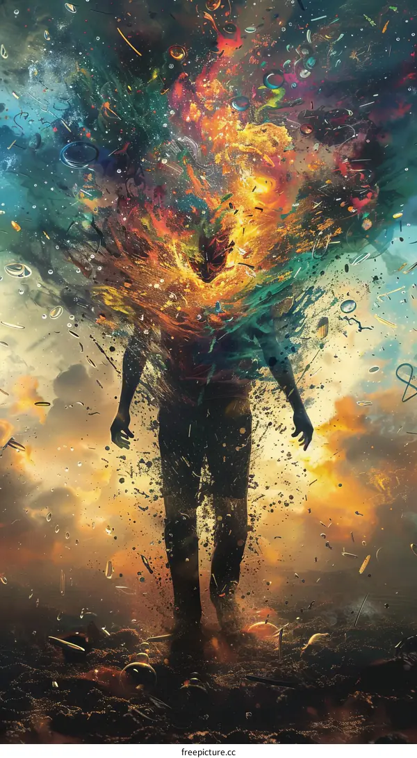 Abstract Explosion of Colors: Creativity and Imagination