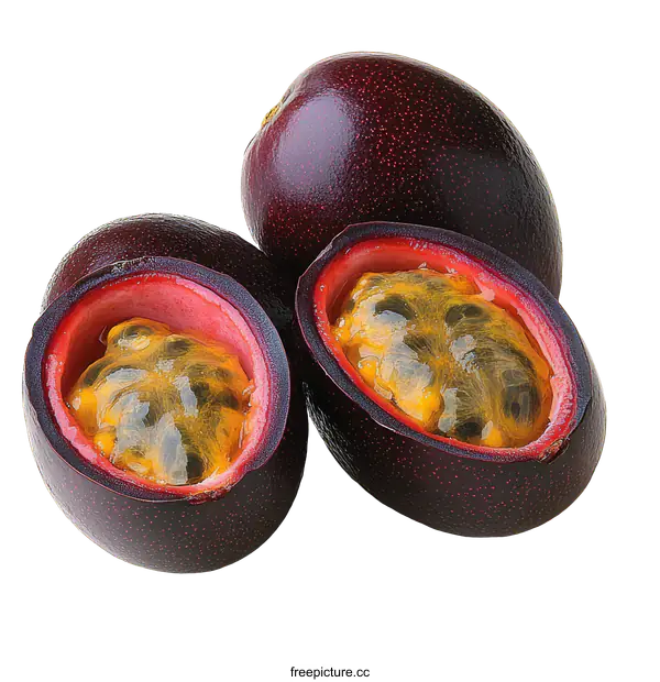 [Transparent Background PNG]Passion Fruit Close Up with Seeds