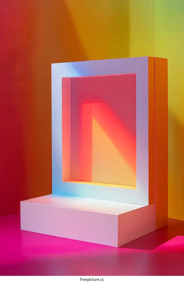 Abstract Colorful Minimalist Background with Square Frame