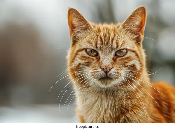Close up portrait of a ginger cat