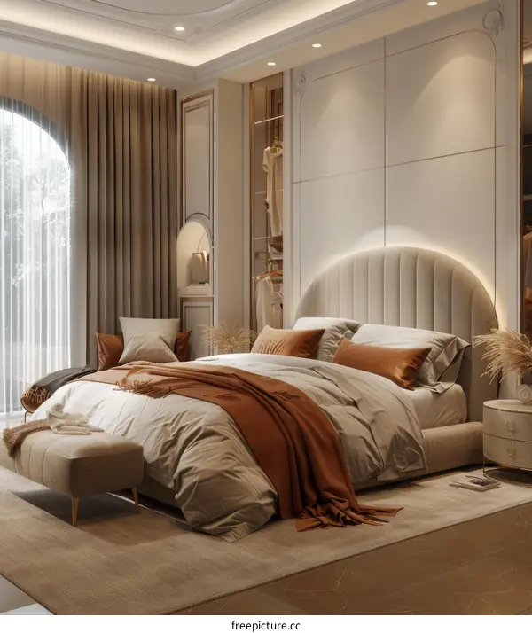 Luxury Modern Bedroom Interior Design Illustration