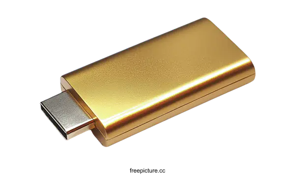 [Transparent Background PNG]Gold Plated HDMI Cable Adapter