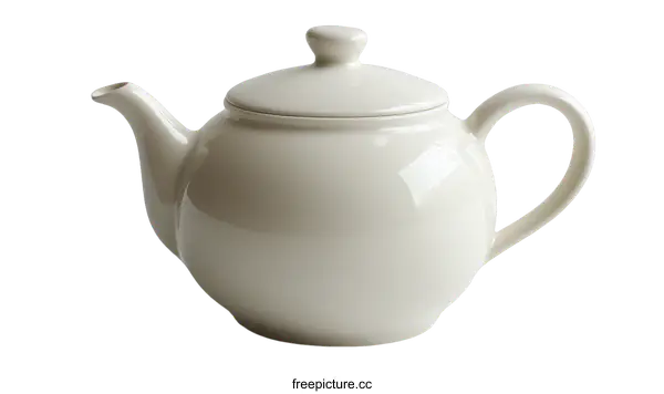 [Transparent Background PNG]Elegant White Porcelain Teapot
