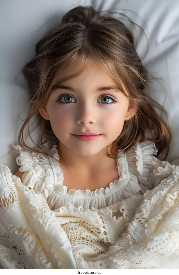 Little girl with green eyes