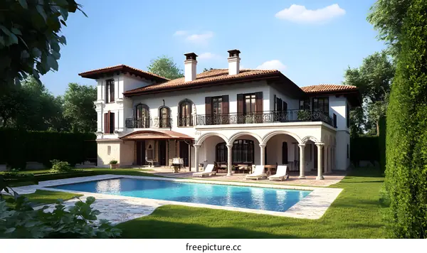 Luxury Villa with Swimming Pool and  Arched Patio
