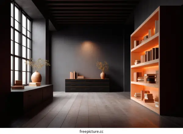 Modern Minimalist Home Library Interior Design