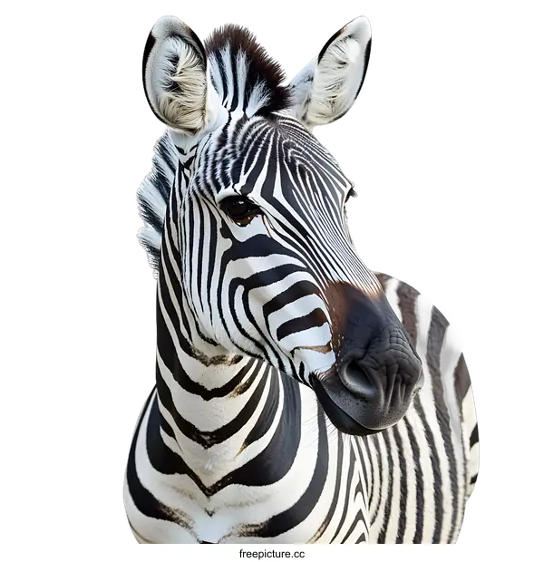 [Transparent Background PNG]Close Up Portrait of Zebra