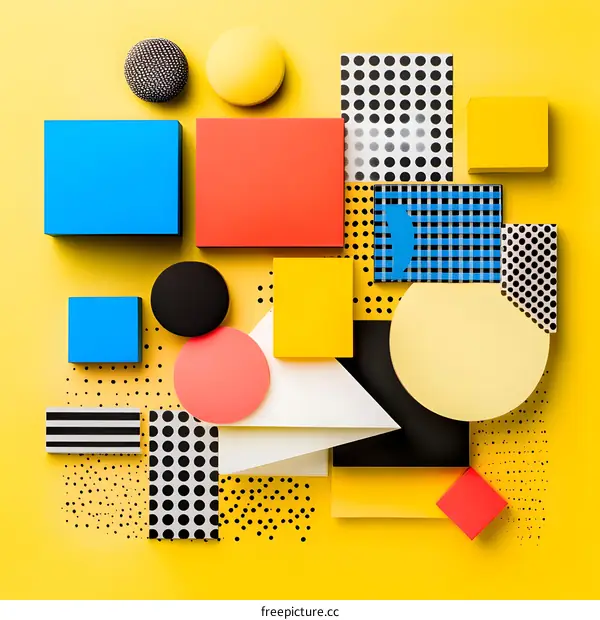 Geometric Shapes in a Bright Yellow Background