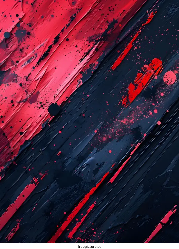 Red and Black Acrylic Painting