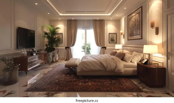 Luxury Bedroom Interior Design Illustration