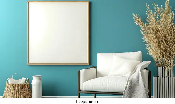 Modern Coastal Living Room Mockup